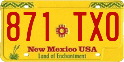 NM license plate 871TXO