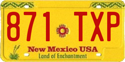 NM license plate 871TXP