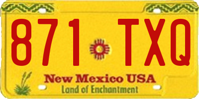 NM license plate 871TXQ