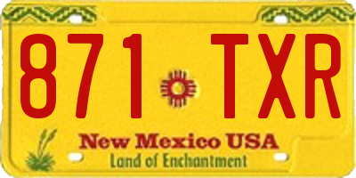NM license plate 871TXR