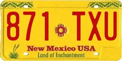 NM license plate 871TXU