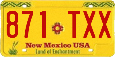 NM license plate 871TXX