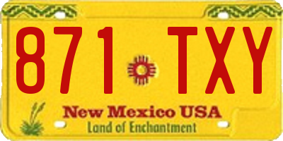 NM license plate 871TXY