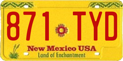 NM license plate 871TYD