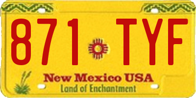 NM license plate 871TYF