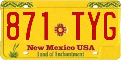 NM license plate 871TYG