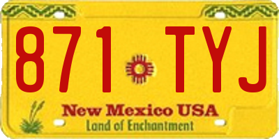 NM license plate 871TYJ