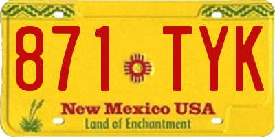 NM license plate 871TYK