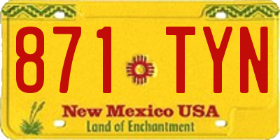 NM license plate 871TYN