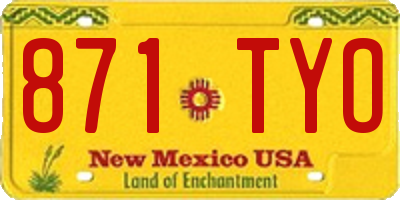 NM license plate 871TYO