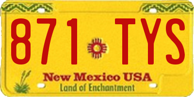 NM license plate 871TYS