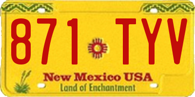 NM license plate 871TYV
