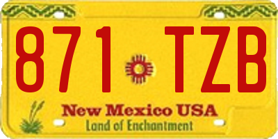 NM license plate 871TZB
