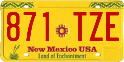 NM license plate 871TZE