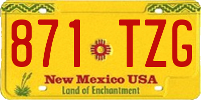 NM license plate 871TZG