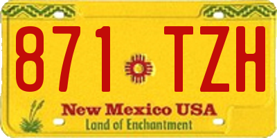 NM license plate 871TZH