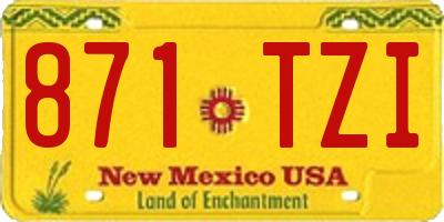 NM license plate 871TZI