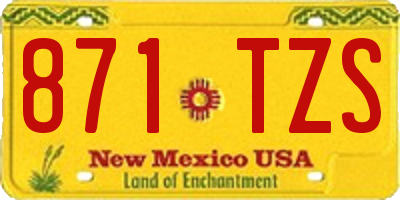 NM license plate 871TZS