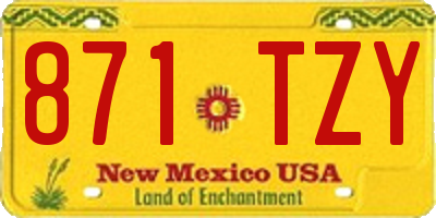 NM license plate 871TZY