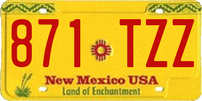 NM license plate 871TZZ