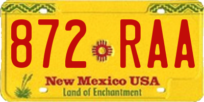 NM license plate 872RAA