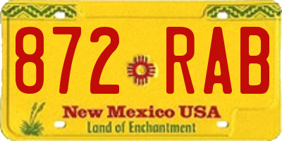 NM license plate 872RAB