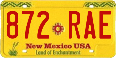 NM license plate 872RAE