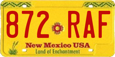 NM license plate 872RAF