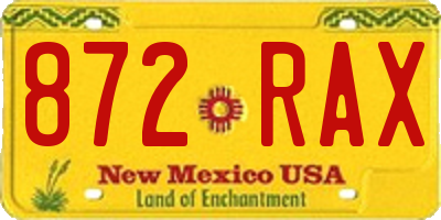 NM license plate 872RAX