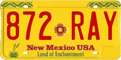 NM license plate 872RAY