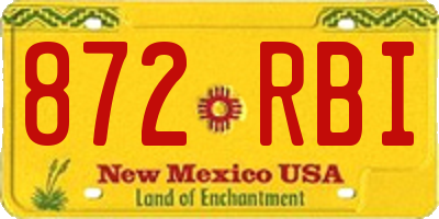 NM license plate 872RBI