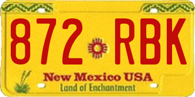 NM license plate 872RBK