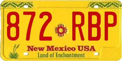 NM license plate 872RBP