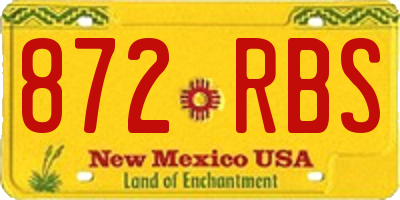 NM license plate 872RBS