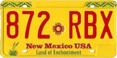 NM license plate 872RBX