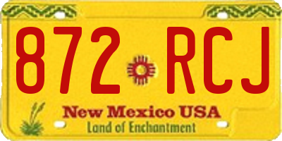 NM license plate 872RCJ