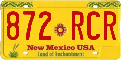 NM license plate 872RCR