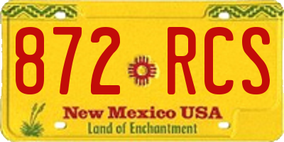 NM license plate 872RCS