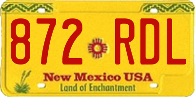 NM license plate 872RDL