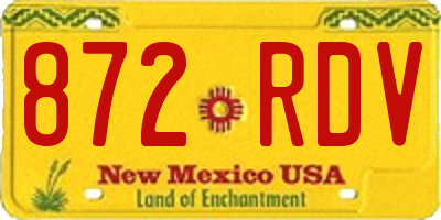 NM license plate 872RDV