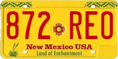 NM license plate 872REO