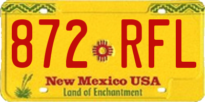 NM license plate 872RFL