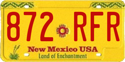 NM license plate 872RFR