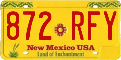 NM license plate 872RFY