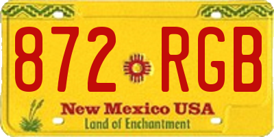 NM license plate 872RGB