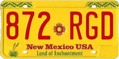 NM license plate 872RGD