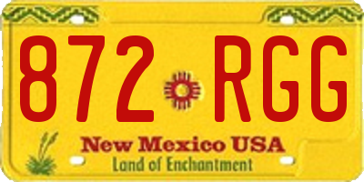 NM license plate 872RGG