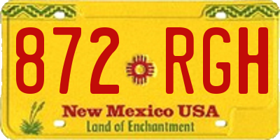 NM license plate 872RGH