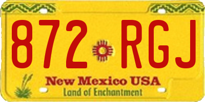 NM license plate 872RGJ