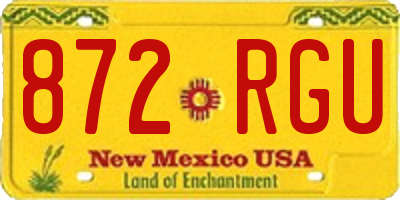 NM license plate 872RGU